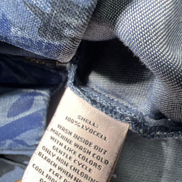 Juicy Couture Jacket Womens Large Floral Blue Full Zip Collared Lyocell Pockets - Picture 9 of 10